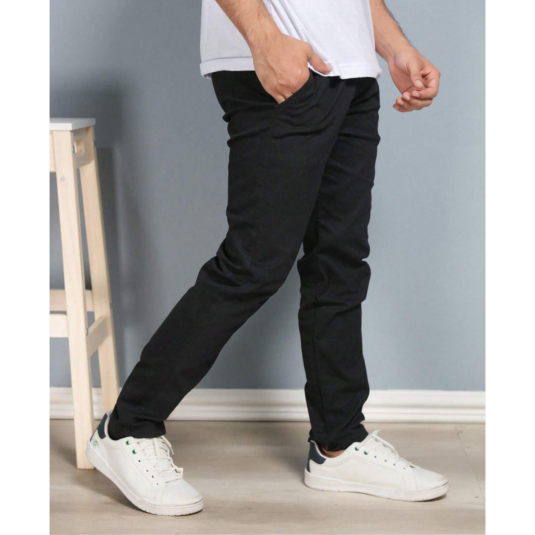 Kit 4 Calça Reta Masculina em Sarja + Brinde carteira minimalista