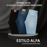 Combo Alfa - 3 Calça Jeans Skinny Masculina