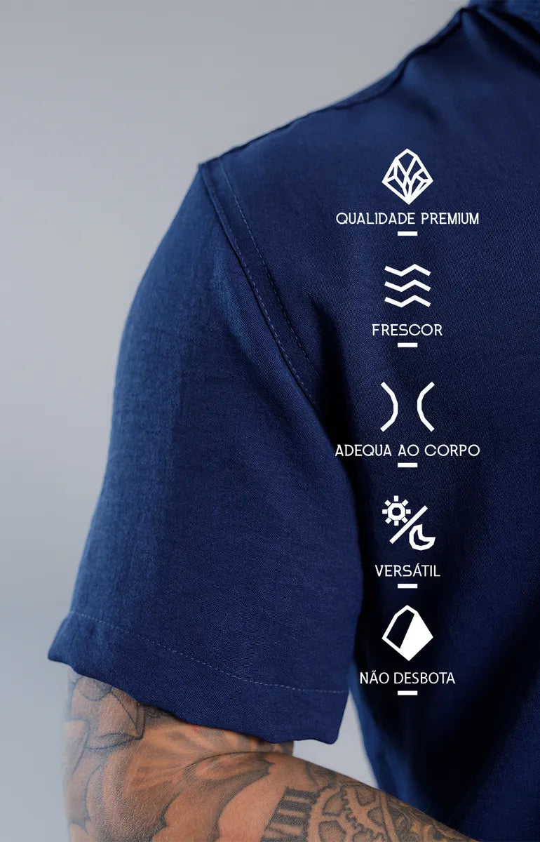 |Kit 2| Camisas Gola Padre em Tecido Premium Anti Amasso